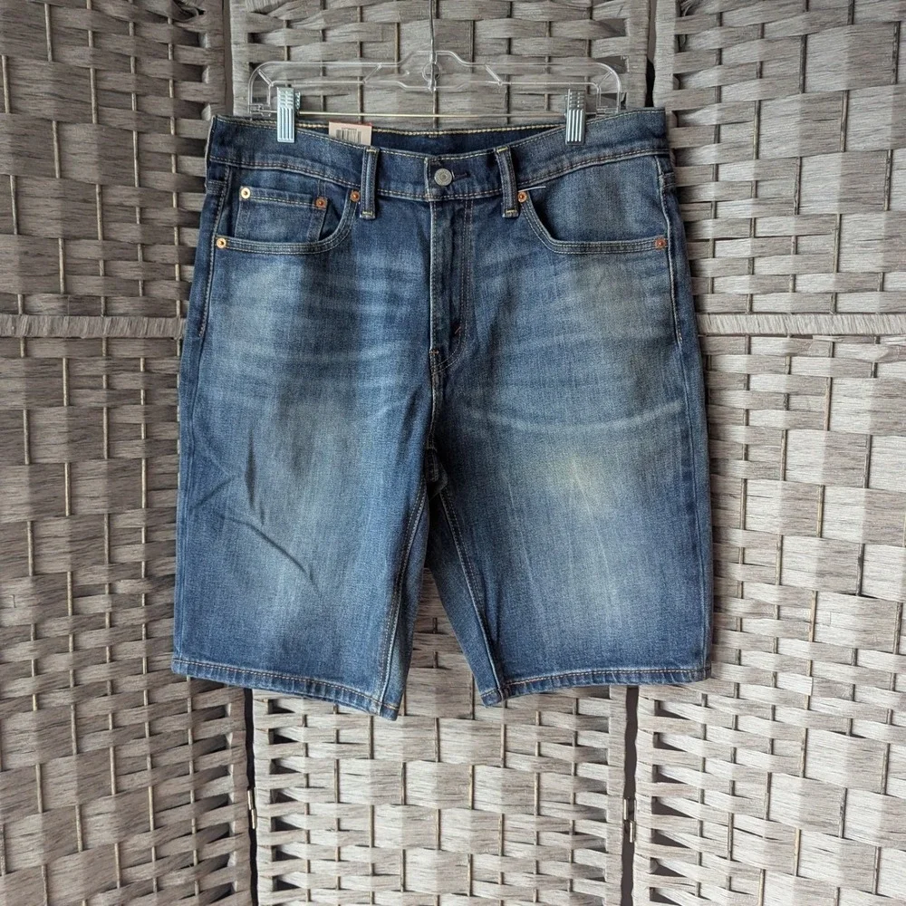 Levi's 541 Athletic Fit Shorts Blue Denim Stretch Jorts Mens Sz 32 NWT Classic